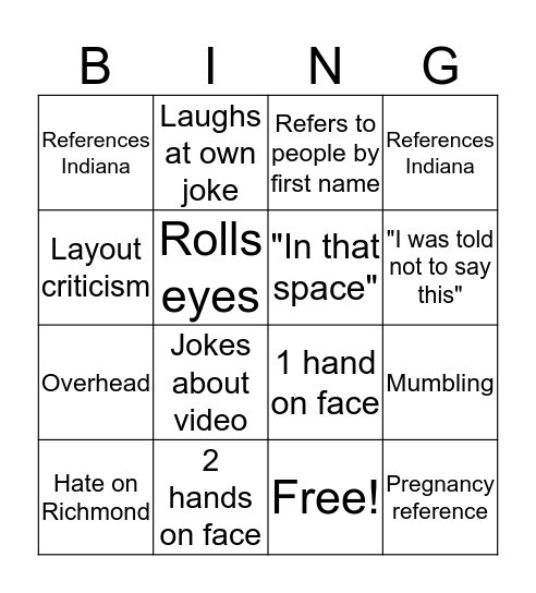 S2S Awards Bingo Card