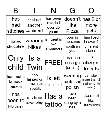 Bingo Card