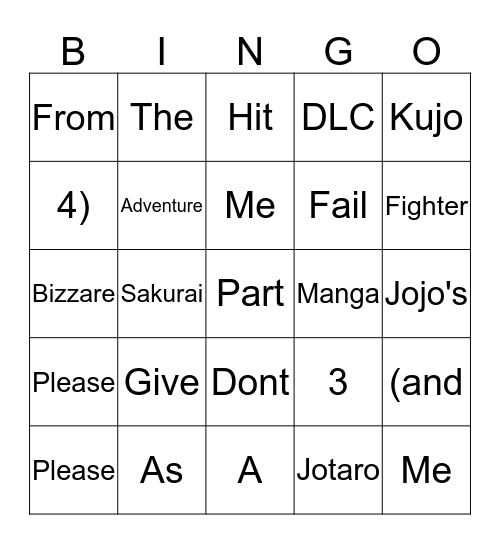 thomas, the bingo card Bingo Card