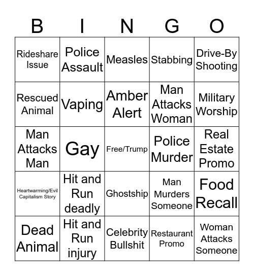 NEWS BINGO Card