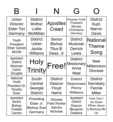 VBS - 2019   Bingo Card