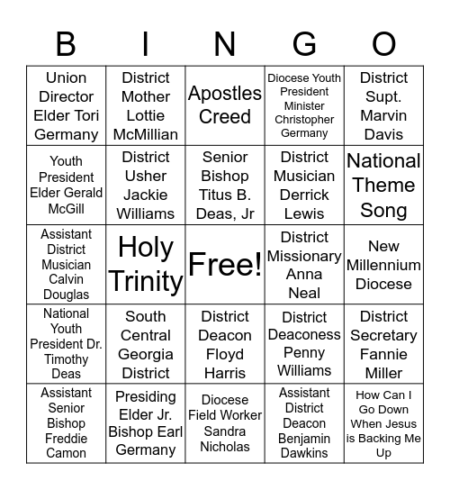 VBS - 2019   Bingo Card