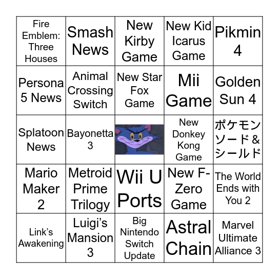 NINTENDO E3 2019 BINGO Card