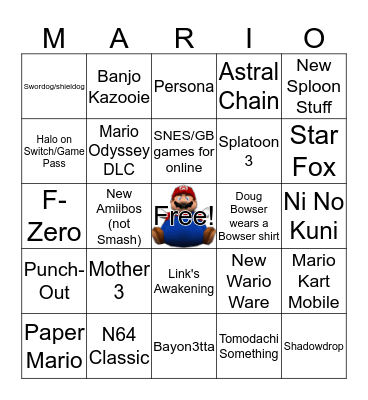 Nintendope Bingo Card