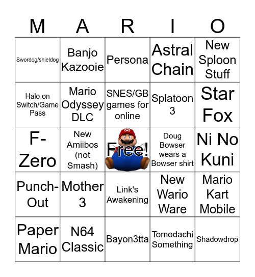Nintendope Bingo Card