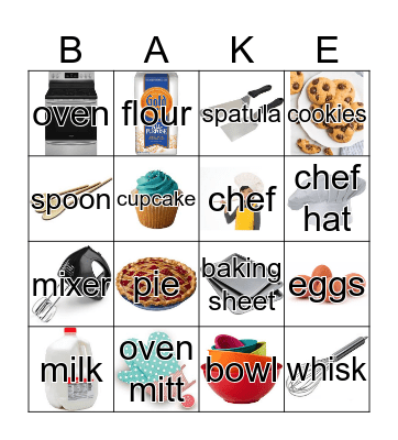 Baking Bingo Card