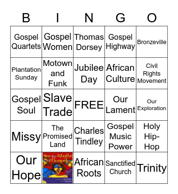 I See The Rhythm Of Gospel Bingo Card