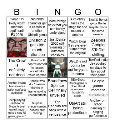 Ubisoft Bingo Card