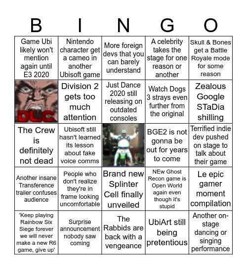 Ubisoft Bingo Card