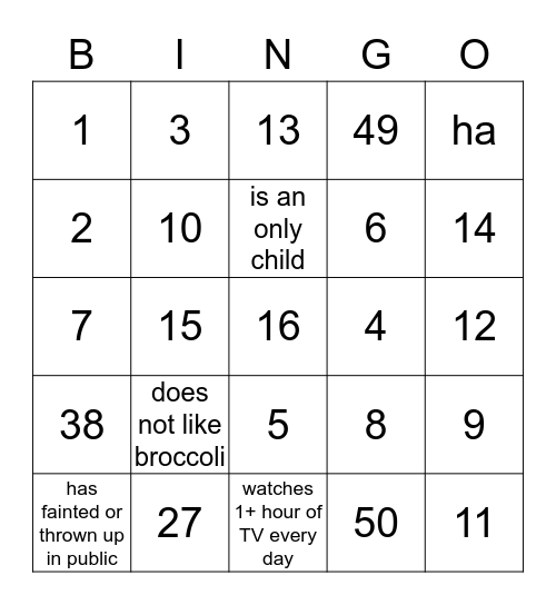 Find someone who Bingo Card
