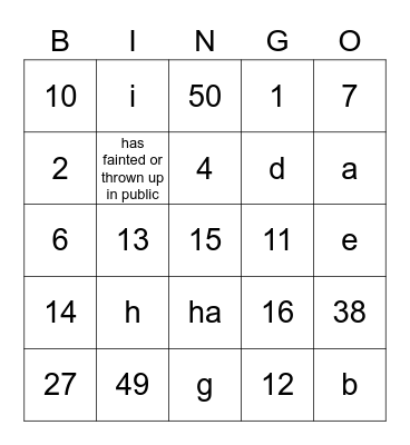 Find someone who Bingo Card