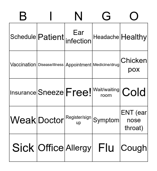Adjective BINGO! Bingo Card