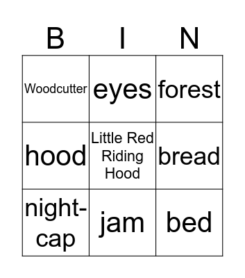 Little Red Riding Hood Bingo Card
