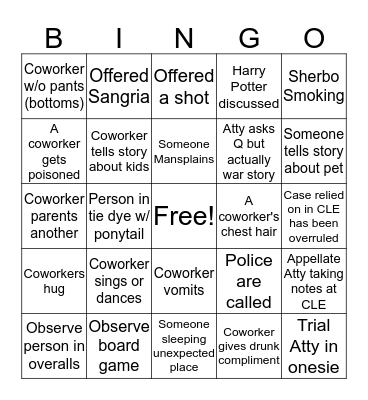 Summer Conference Bingo Card