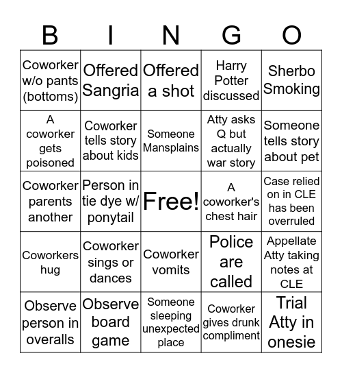 Summer Conference Bingo Card