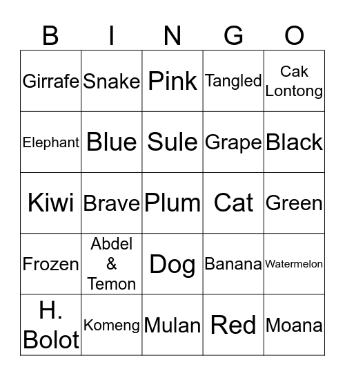 buat main sama molly Bingo Card