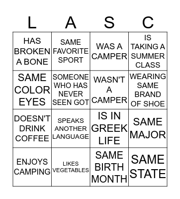 Bingo Card