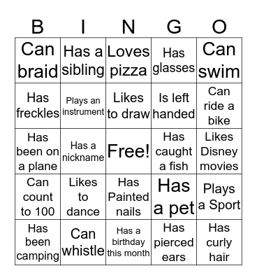 Find Someone Who... Bingo Card