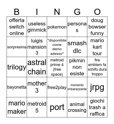 e3 Bingo Card