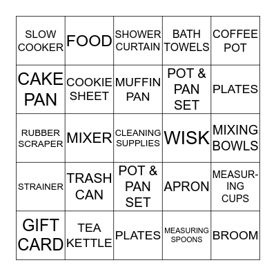 BRIDAL BINGO Card