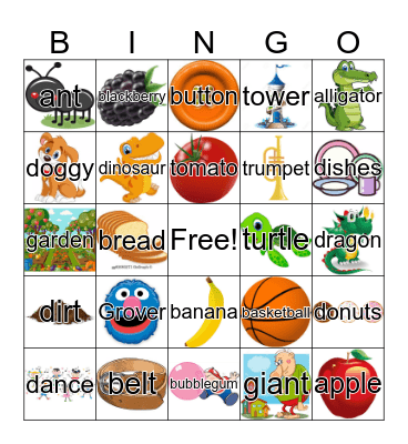 Sesame Street Bingo  Bingo Card