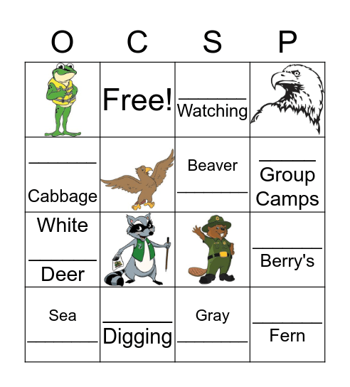 Learn About Your Park! Bingo Card