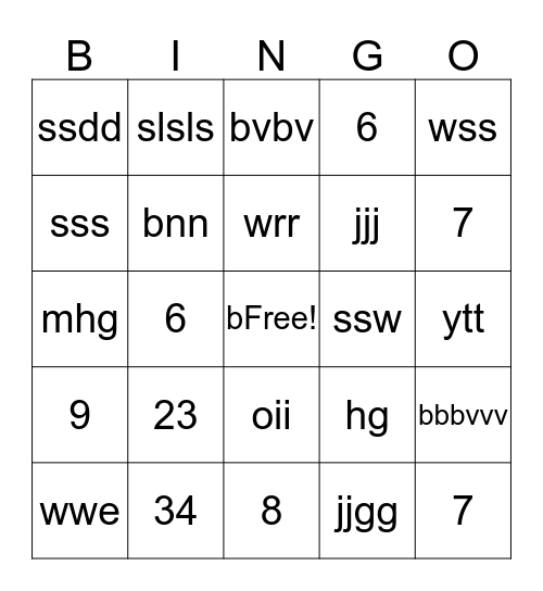Potenciação e Radiciação Bingo Card