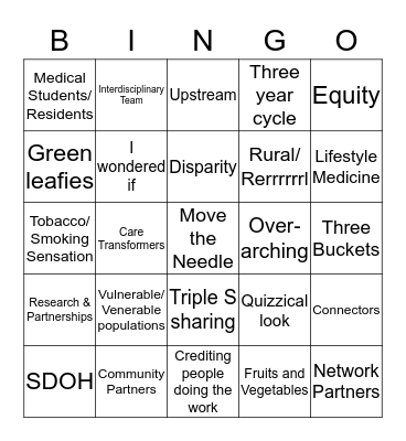 CHNA Release Bingo Card