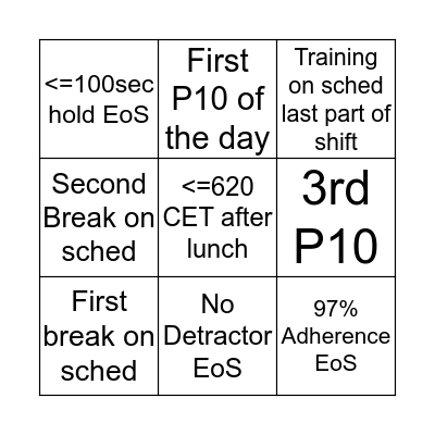 KA BAtch 1 Bingo Card