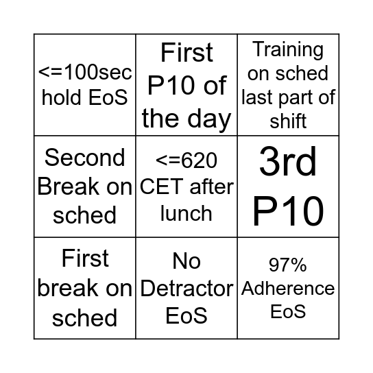 KA BAtch 1 Bingo Card