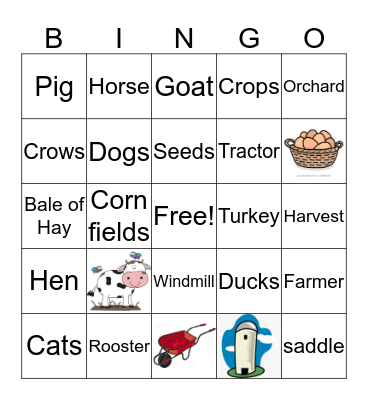 Farm Bingo Card