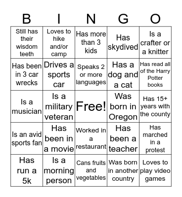 In It Together! Bingo Card