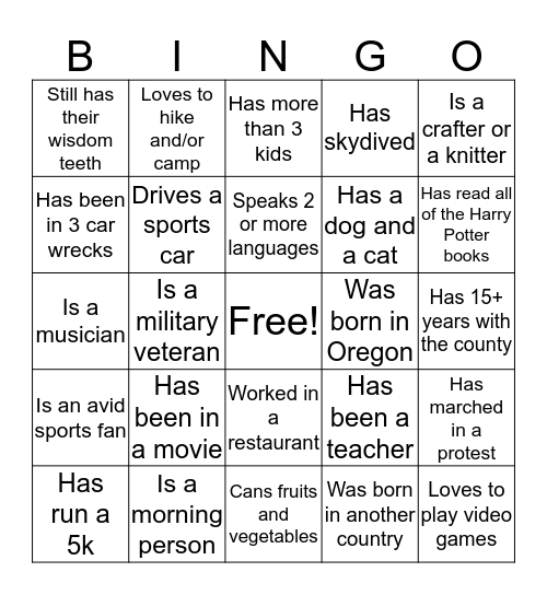 In It Together! Bingo Card