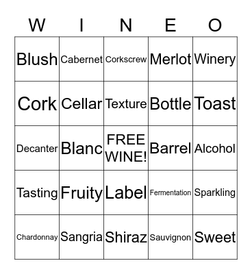 BRIDAL WINE-O Bingo Card