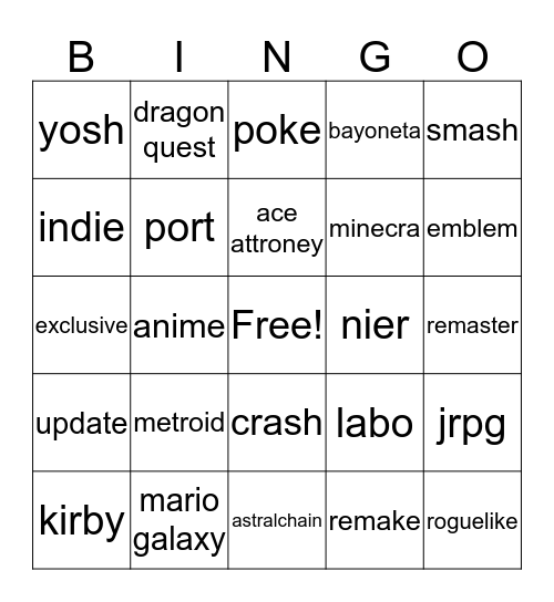 bingo bango Bingo Card