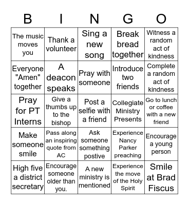 TNUMC 2019 Bingo Card