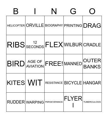 VOCABULARY BINGO Card