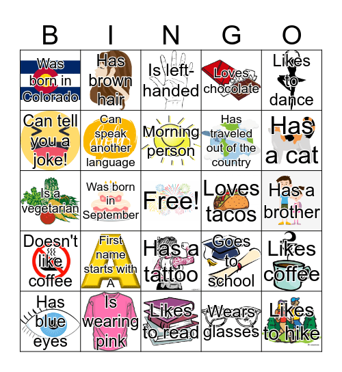 Know Your Sister Bingo Card