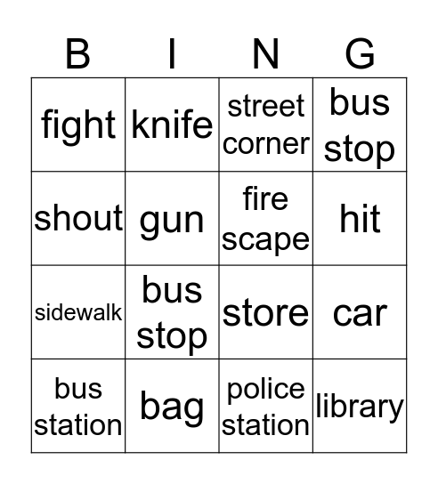 Crime scene! Bingo Card