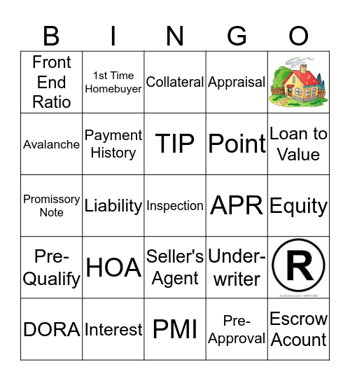 Homebuyer Bingo Card