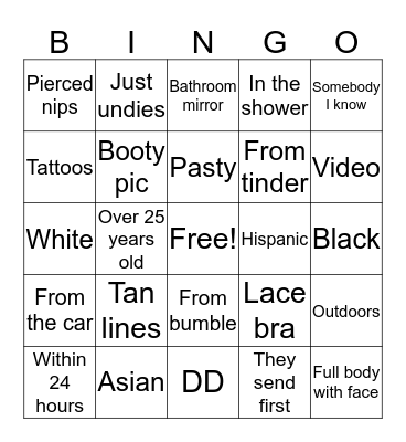 Nudes summer bonanza  Bingo Card