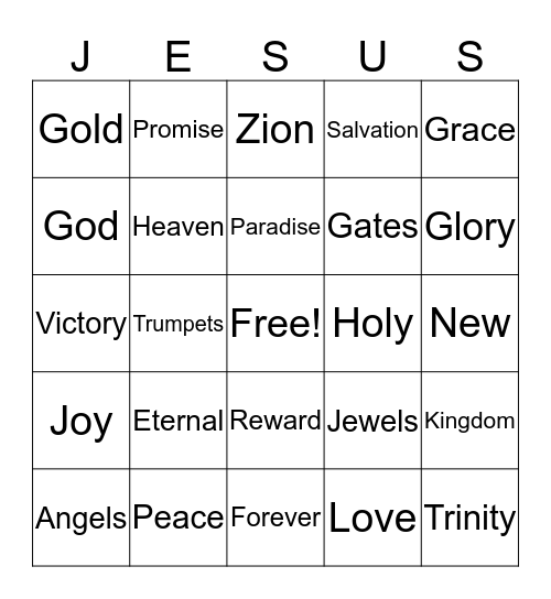 HEAVEN Bingo Card