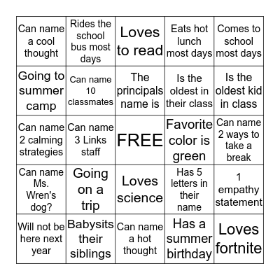 BINGO Card