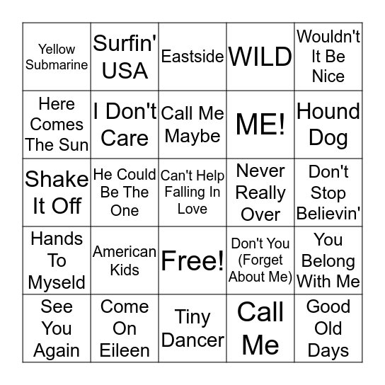 2019 Singo Bingo Card