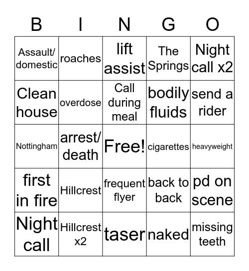 Trap House Bingo  Bingo Card