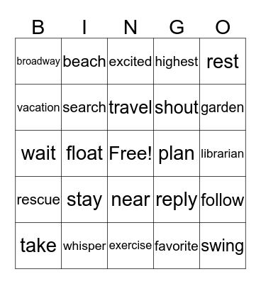 What are you going to do? Bingo Card