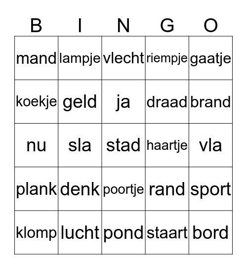 woordenbingo Card