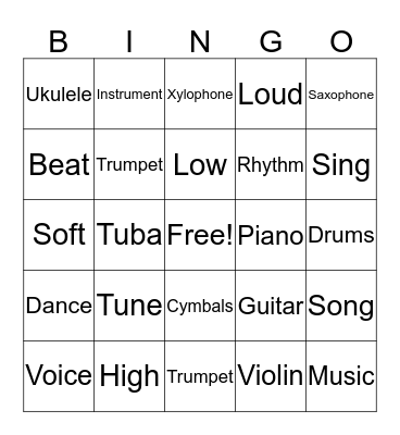 Music Bingo Card