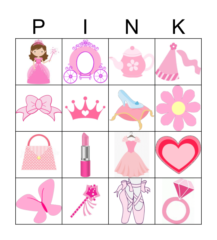 Princess Bingo Card