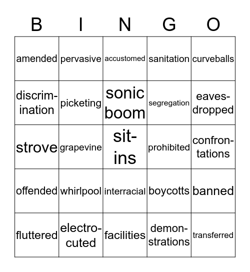 Watsons Bingo Card